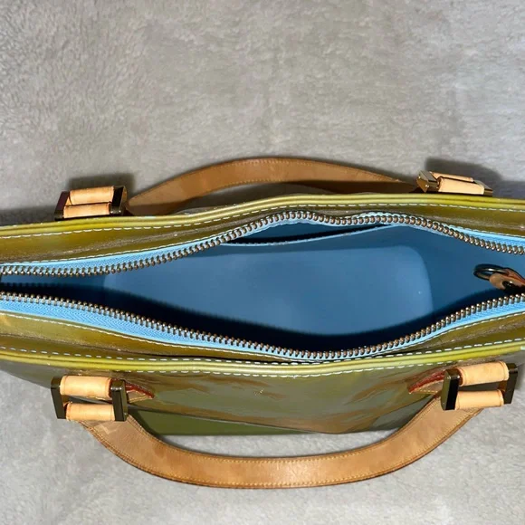 Louis Vuitton Vernis Houston baby blue and green bag - Picture 3 of 12